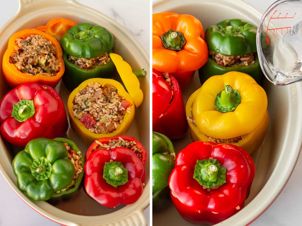Stuffed Peppers Ground Beef and Rice - Cooking For My Soul